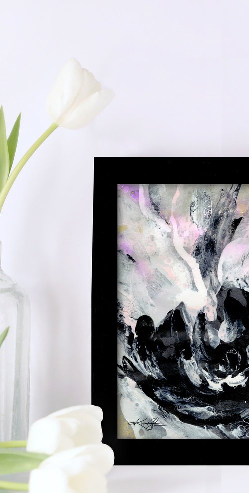 Midnight Blooms 6 - Framed Floral Painting by Kathy Morton Stanion by Kathy Morton Stanion