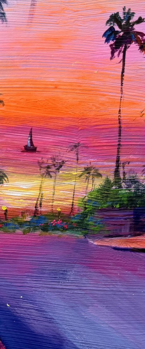 Los Angeles Cityscape with Ocean by Victoria Sukhasyan