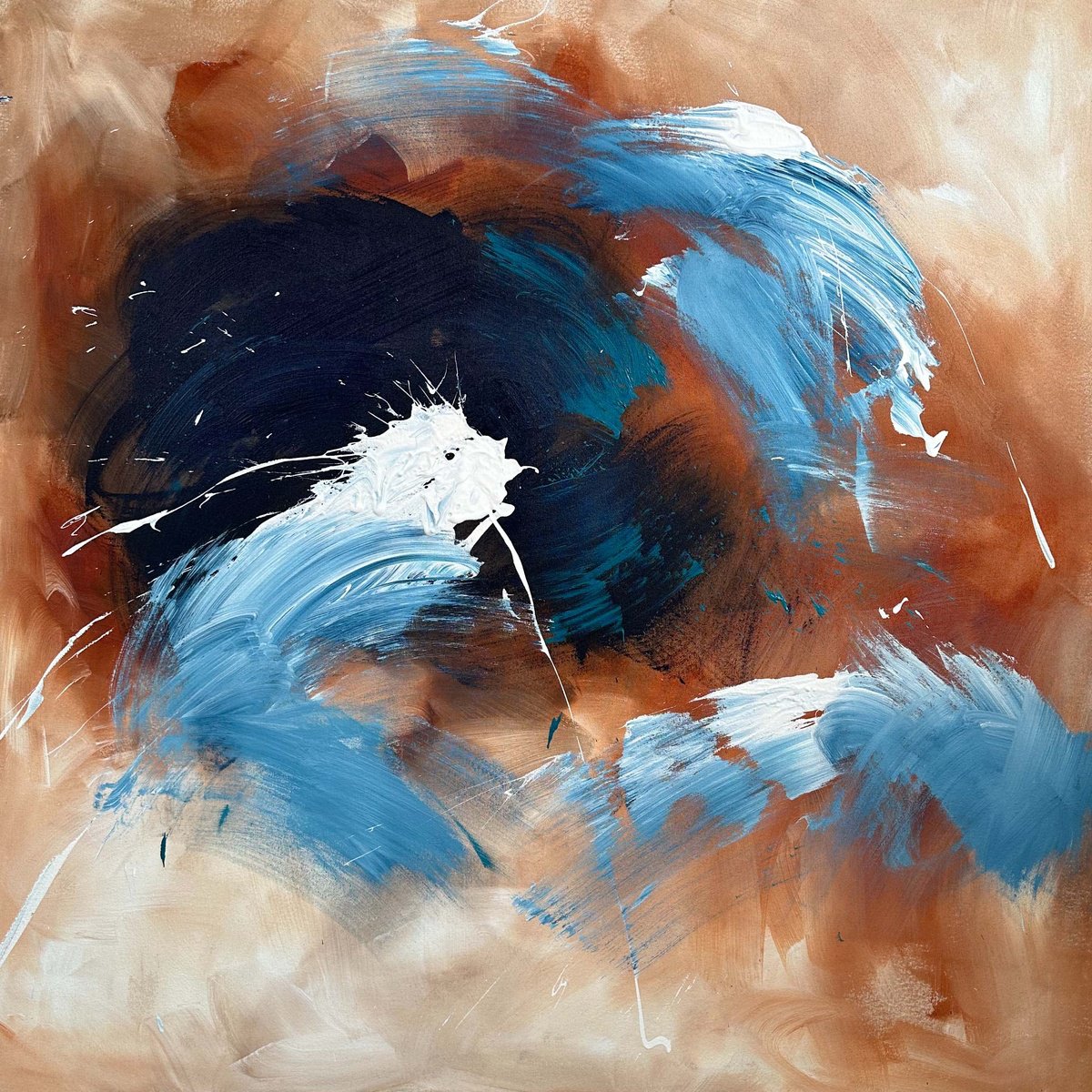 Abstract Acrylic Painting By Omar Obaid, 47 X 47", Dedications, Original Artwork