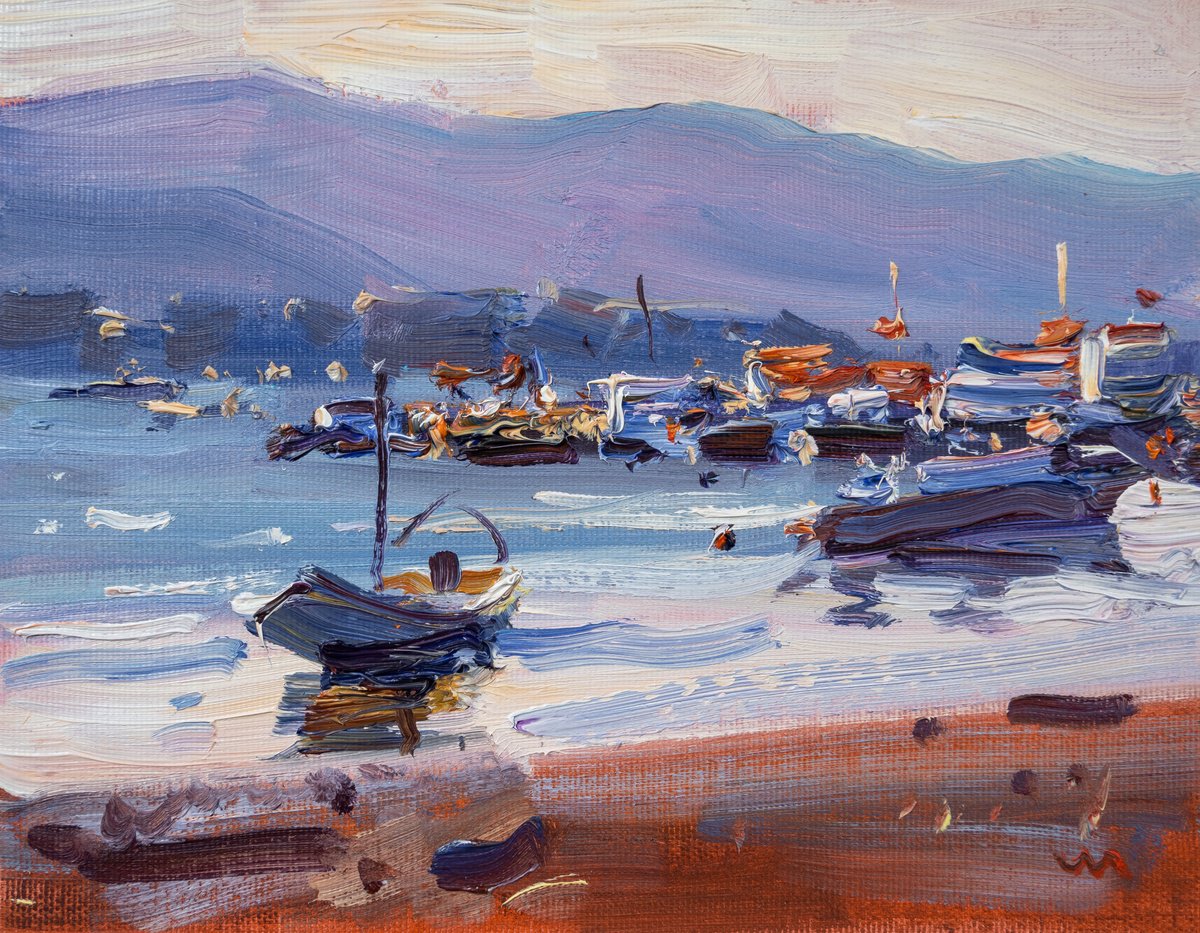 Morning. Boats - III by Vasyl Moldavchuk