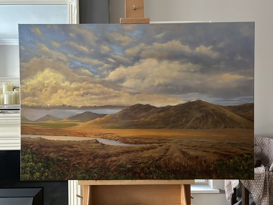 Early sunset over the mountains