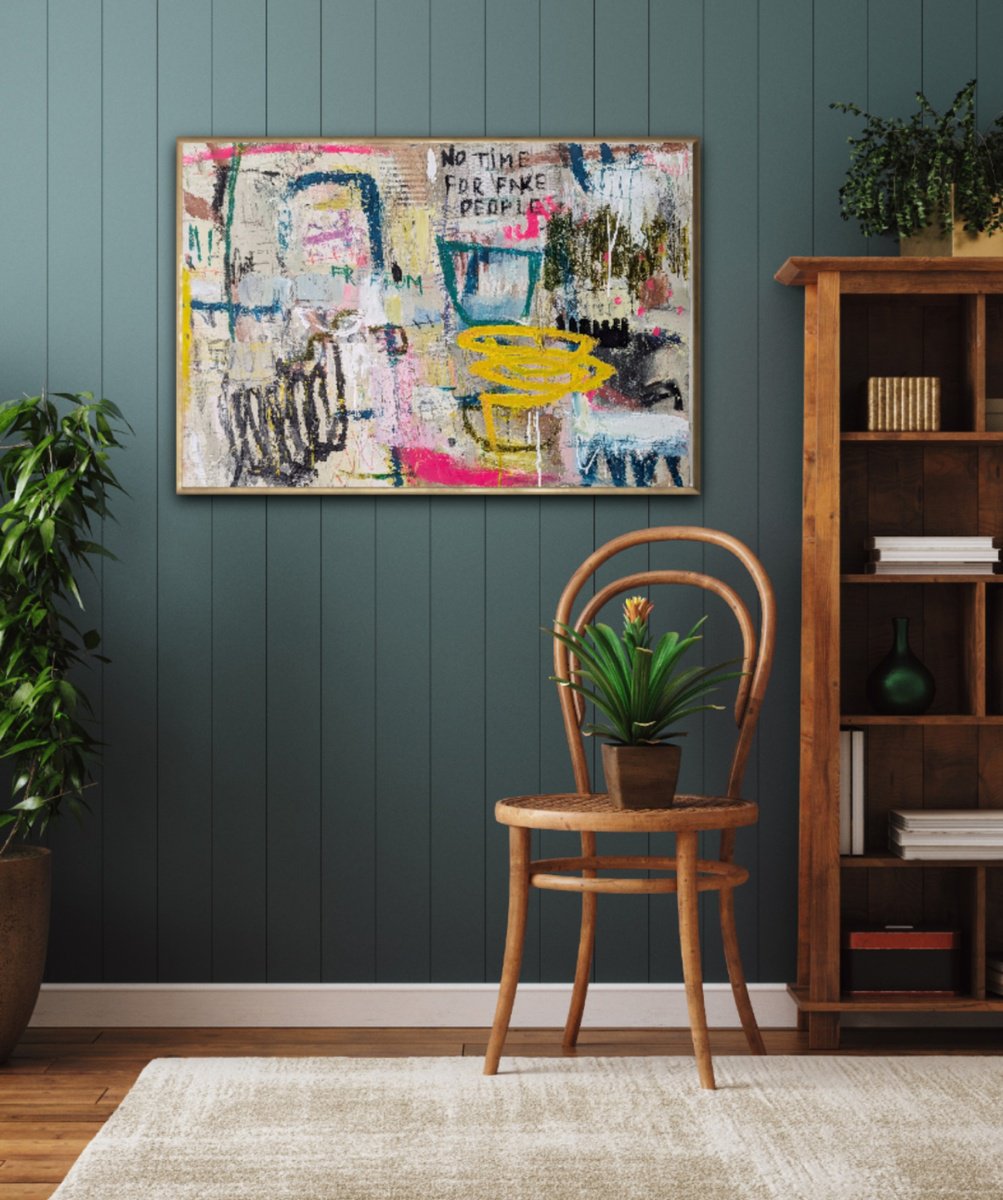 Abstract Painting By Jenny Furman, 35 X 24, Filtered Realities, Original Artwork