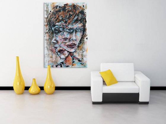 Suiting Four - Original New Contemporary Art Painting on Large Canvas Ready to Hang