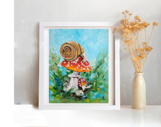 Snail on a fly agaric