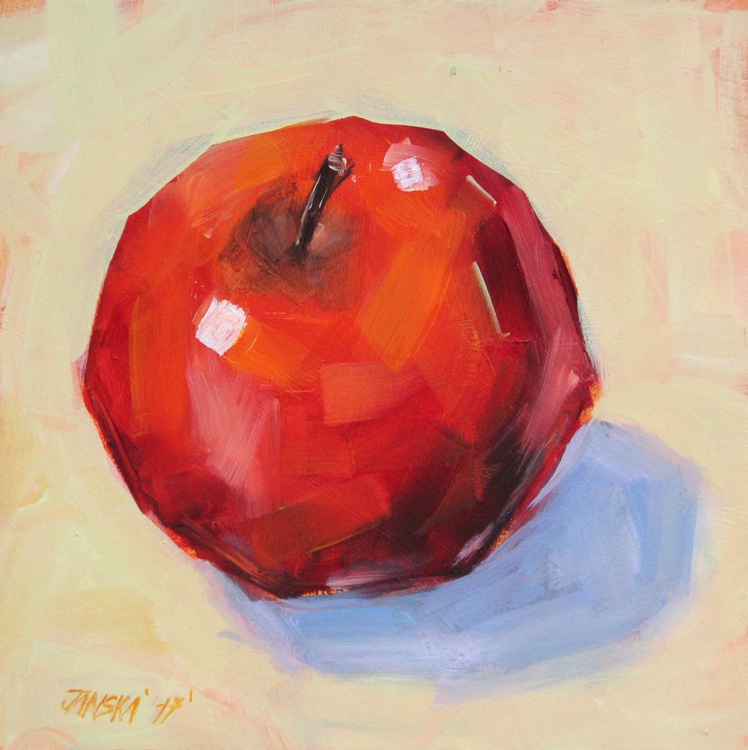 Still Life With Apple Original Fruit Painting Artfinder