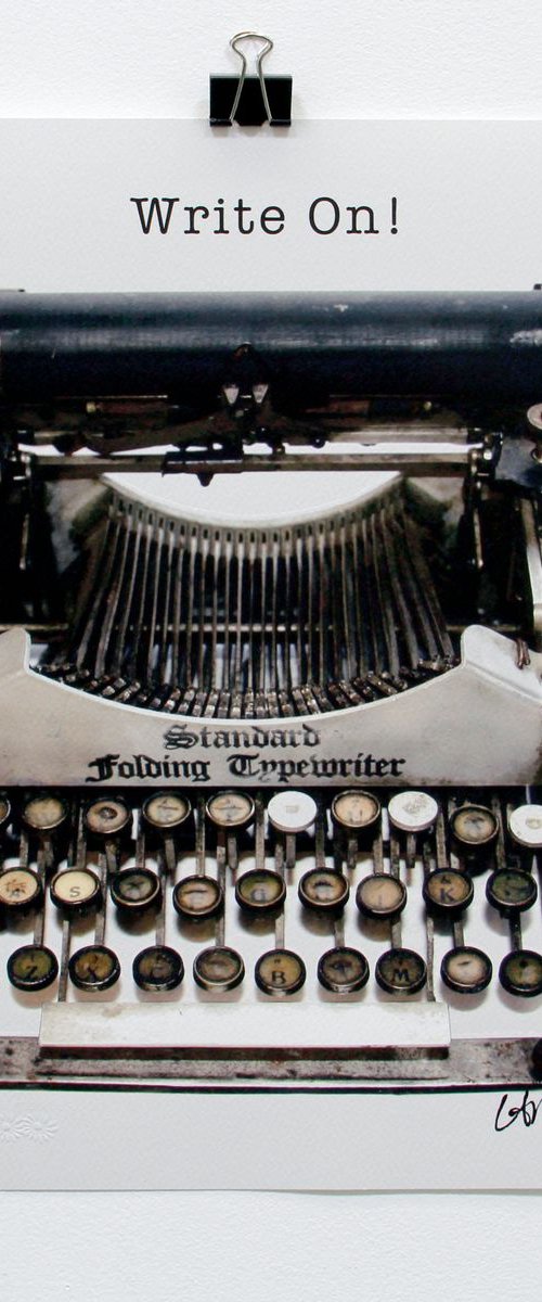 Write on! - Original Vintage Typewriter Art by LA Marler by LA Marler