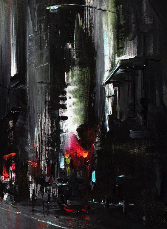 City at night painting
