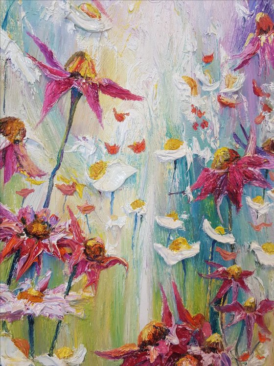 Original artwork - Floral painting- Echinacea