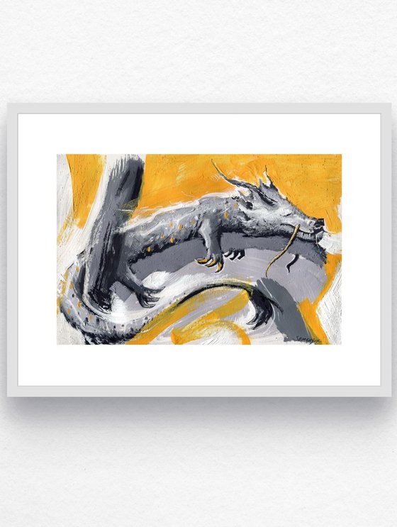 Sleeping Dragon on Deep-Yellow