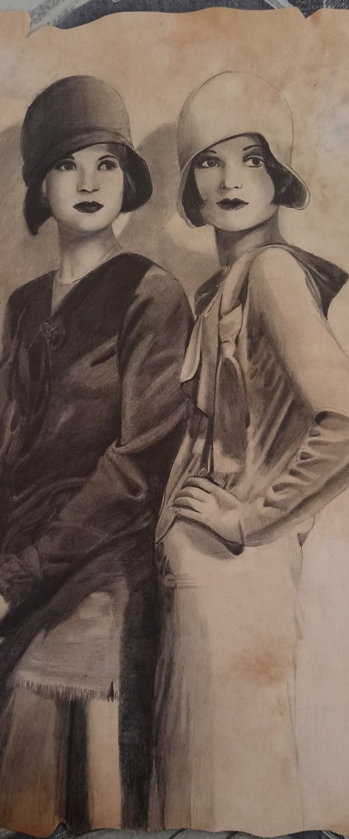 Portrait vintage #10- friends by Laura Muolo