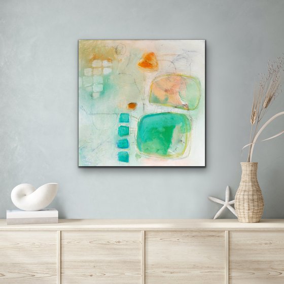 L'heure du thé - Abstract painting - Ready to hang