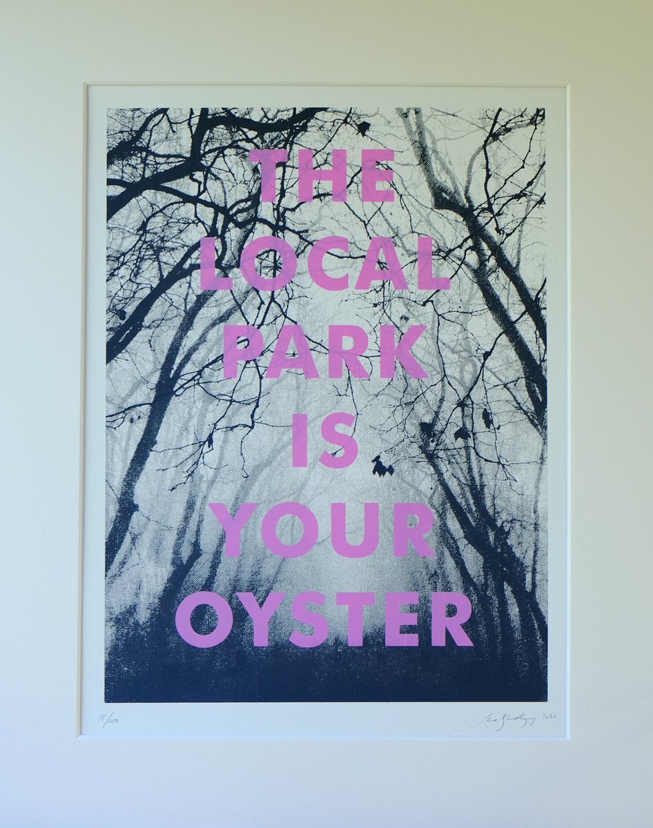 Botanical Screenprint By Lene Bladbjerg, 16 X 20", The Local Park Is Your Oyster, Original Artwork