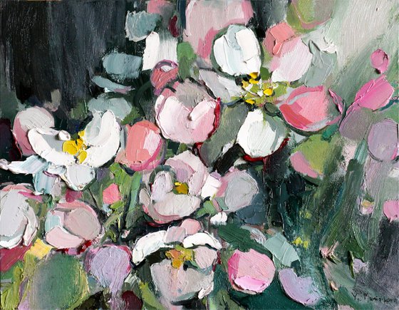 Floral - Bloosoms apple tree - Oil painting