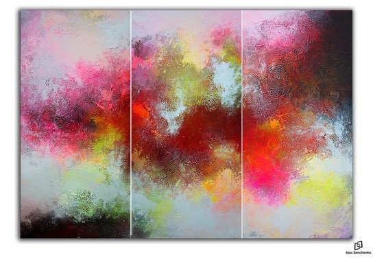 150x100cm. / Abstract Painting / 3 in 1 / Full Bloom