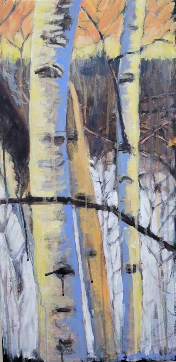 Birch Trees in Snow by Leah Kohlenberg Fine Art