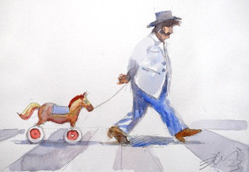 Urban cowboy 24 by Goran Žigolić Watercolors