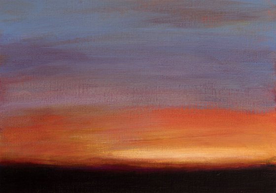 Twilight - small size painting on paper - 21X29,7 cm