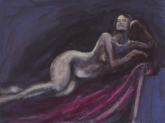 Naked Woman on a sofa - female nude erotic