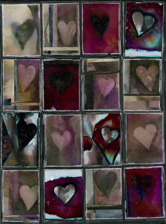 Heart Quilt - Abstract Heart Painting by Kathy Morton Stanion