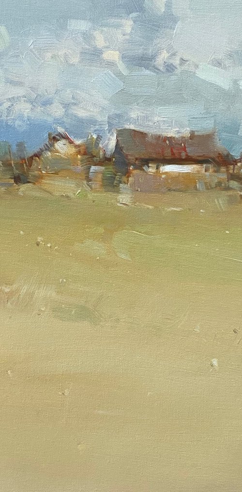 Village View, Original oil painting, Handmade artwork, One of a kind by Vahe Yeremyan