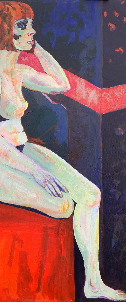 “Naked Girl in a Deep Blue Room” by Hanna Bell