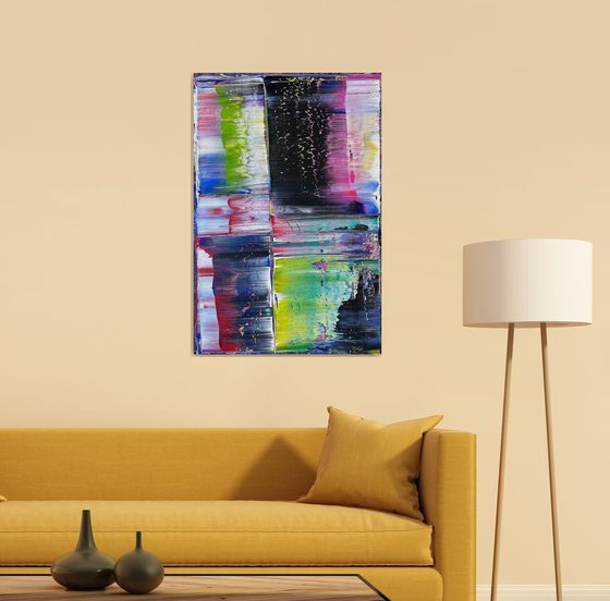 "Supernatural" - Free USA Shipping - Original PMS Abstract Acrylic Painting On Canvas - 24" x 36"