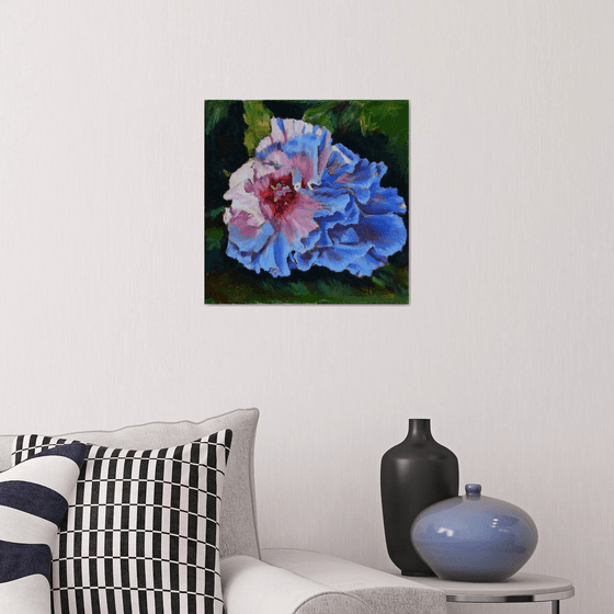 Mallow - Malva - oil painting - home decor- picture - flower - botanical garden - art - artwork