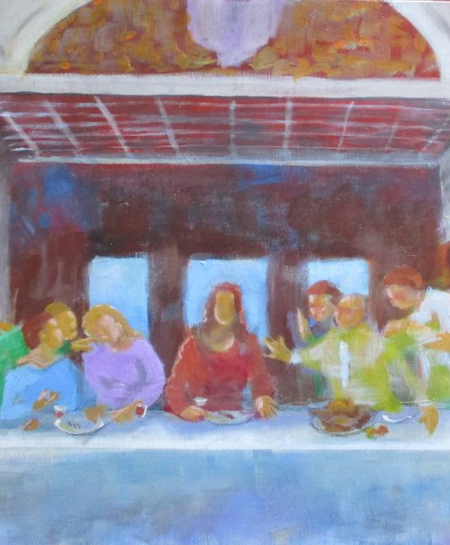 Not the last supper - In commemoration of Leonardo da Vinci - 500 years by Rosalind Roberts