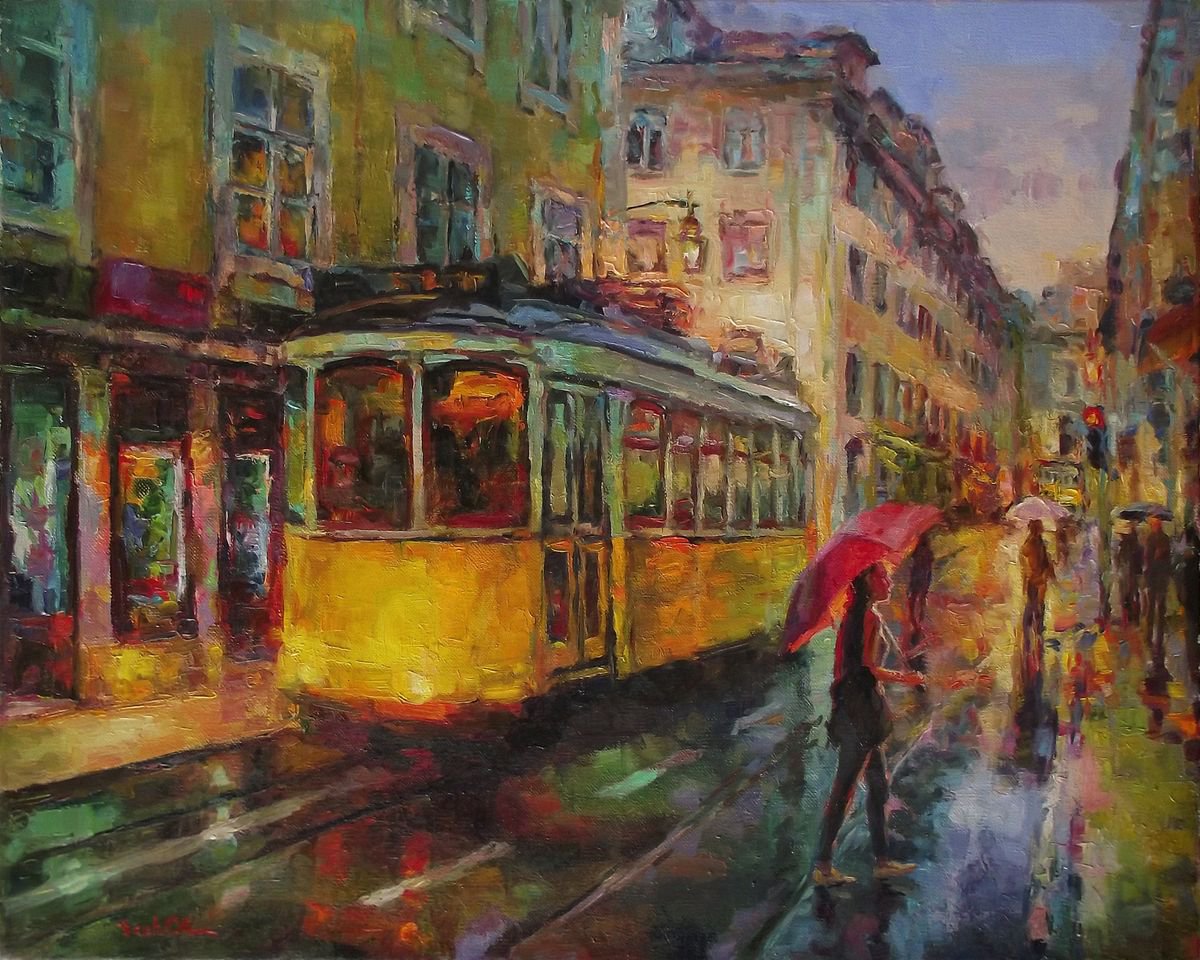Yellow tram of dreams by Vachagan Manukyan