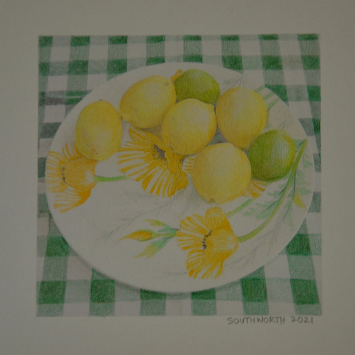 Miniature Still Life Lemons, Limes & Checks by Linda Southworth