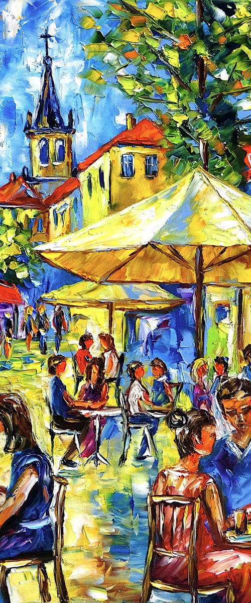 Summer Midday in a Street Café by Mirek Kuzniar