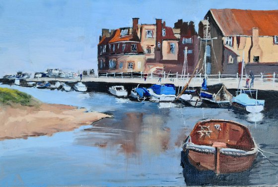 Oil painting of Blakeney Quay