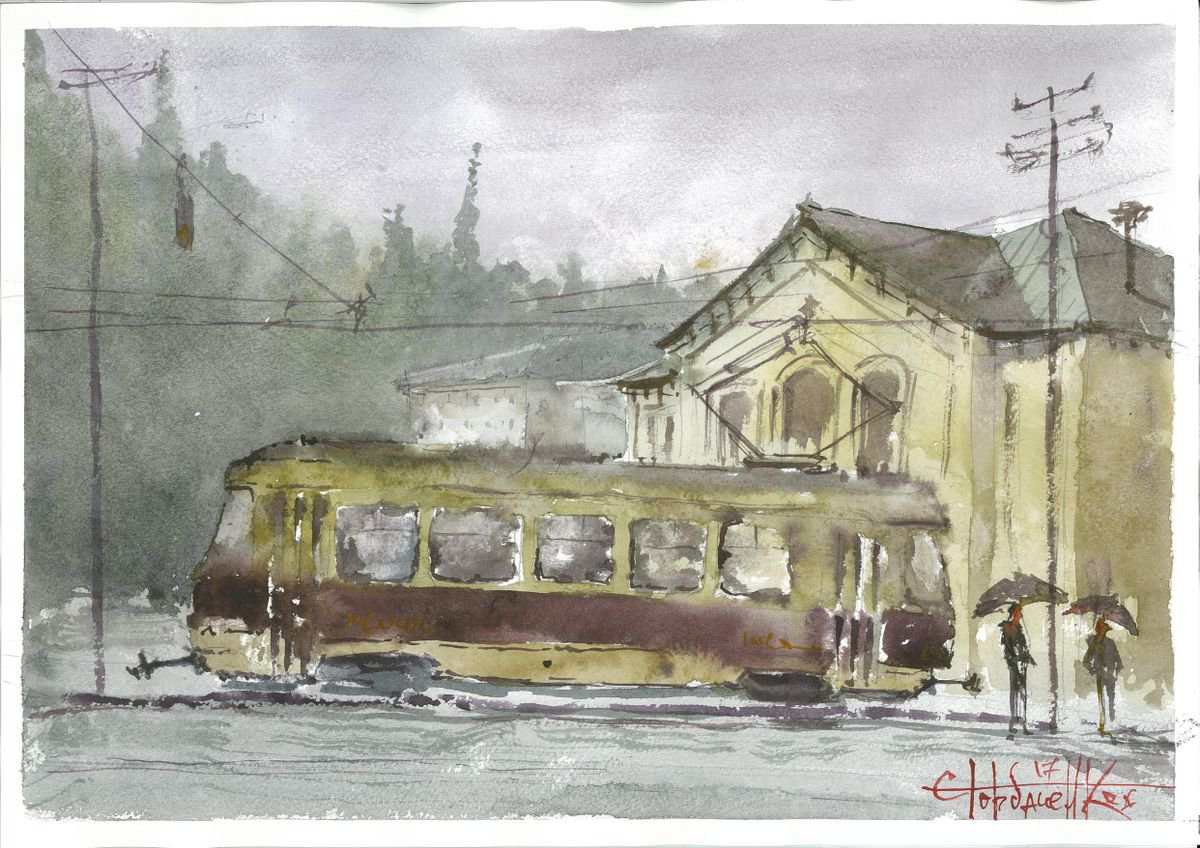 Tram in Kiev by Eugene Gorbachenko