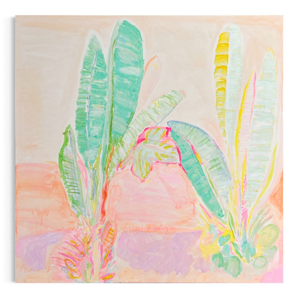 ’Red Sunset Banana Leaves Study’ by Kathryn Sillince