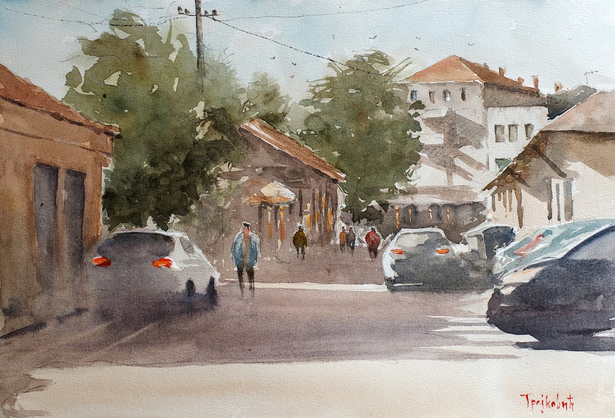 Impressionistic Watercolour , Sunny Afternoon By Dejan Trajkovic, 19 X 15, Artwork For Sale On Artfinder