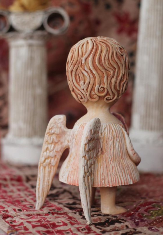 Angels games I. Ceramic OOAK sculpture.