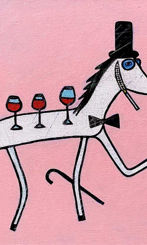 Wine buffet horse by Ann Zhuleva