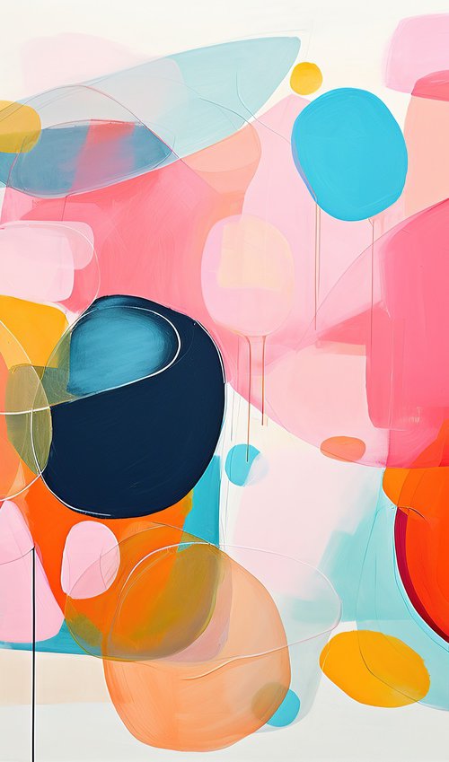 Painting with pink and blue shapes 2012232 by Sasha Robinson