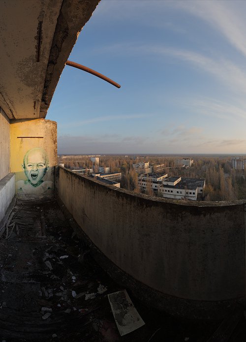 #72. Pripyat 16 Floor Sunrise Balcony Face 1 - XL size by Stanislav Vederskyi
