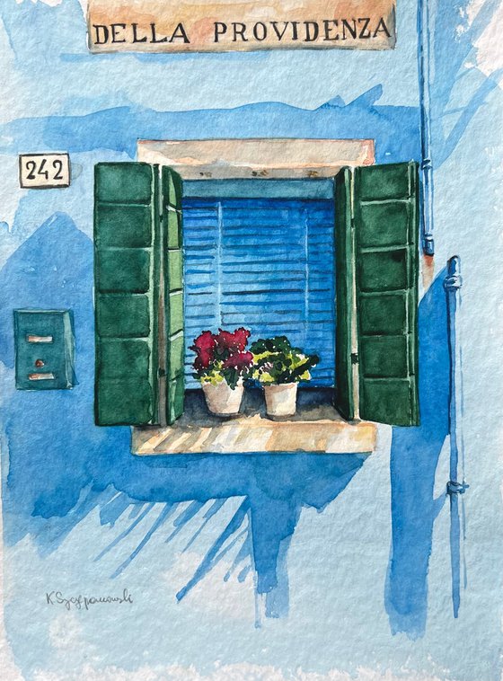 Burano blue window