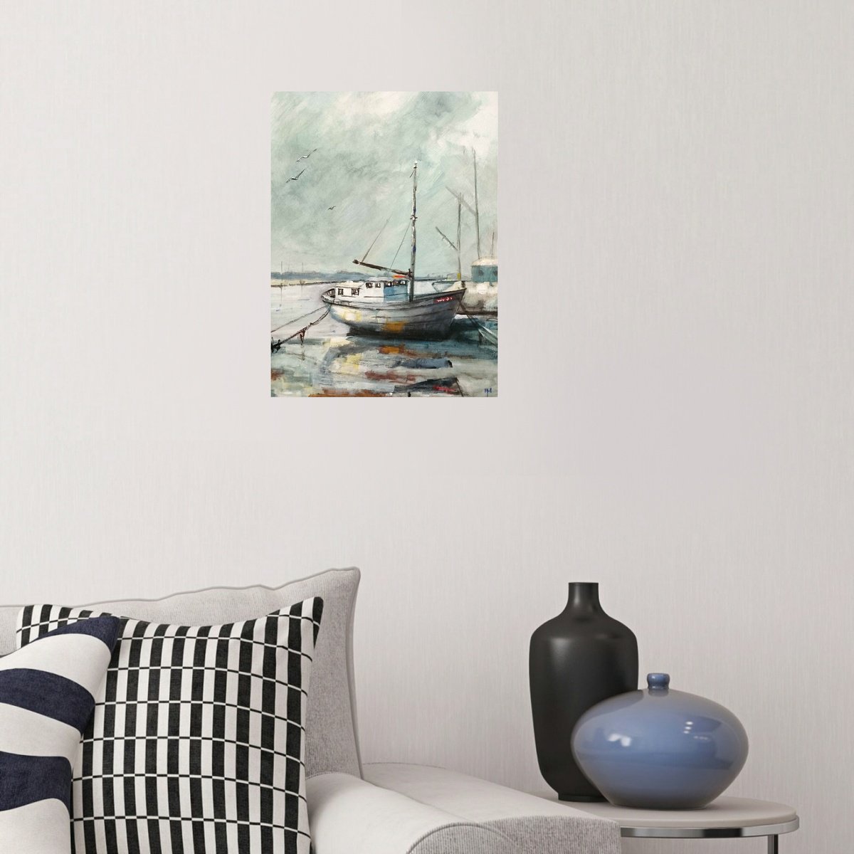 Impressionistic Landscape Acrylic Painting By Alan Harris, 12 X 16, In Need Of Tlc, Original Artwork