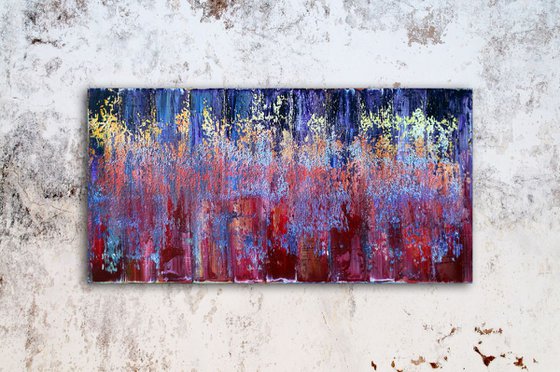 "Sound Wave" - FREE WORLDWIDE SHIPPING - Original Large PMS Oil Painting On Canvas - 48 x 24 inches