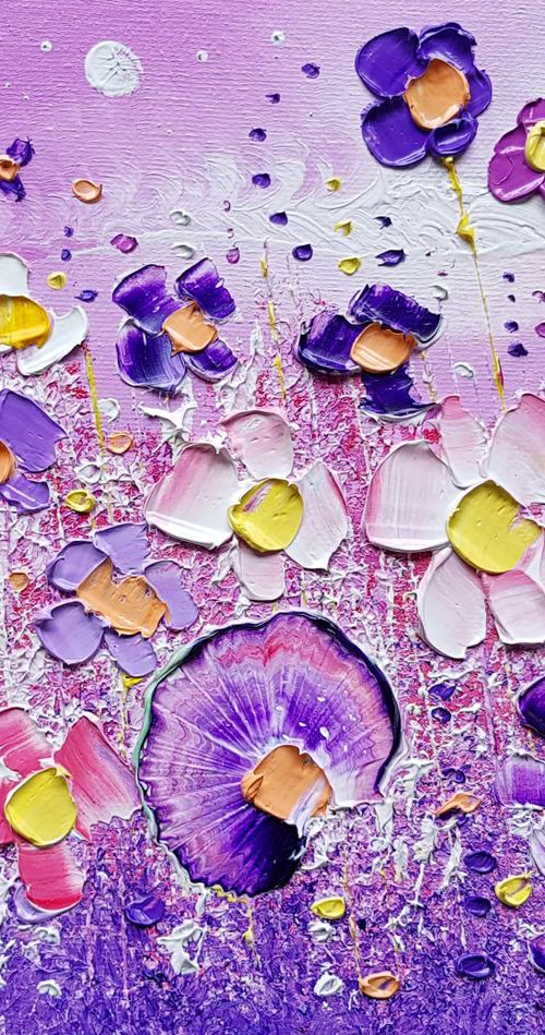 "Violet Meadow Flowers in Love" by Phil Broad