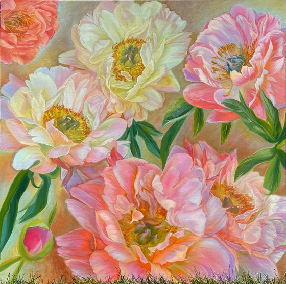 Composition of peonies