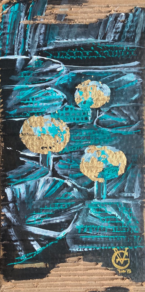 Impressionistic Botanical Painting By Valeria Golovenkina, 9 X 17", New Experience #2, Original Artwork