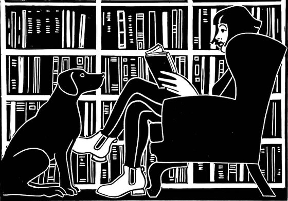 Open Book – Linocut Print