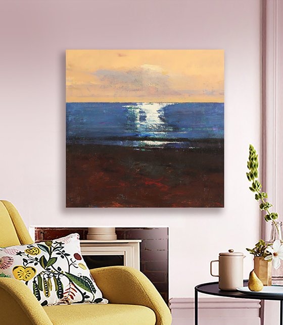 3 Colors of Evening 30x30" 76x76cm Contemporary Art by Bo Kravchenko