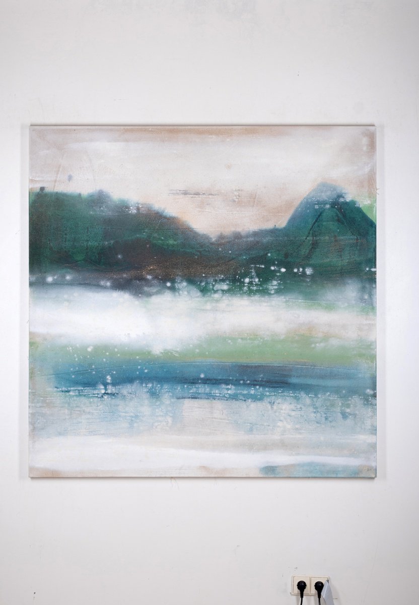 Abstract Acrylic Painting By Rokas Berziunas, 55 X 55", No. 22-68 (140 X 140 Cm ), Original Artwork