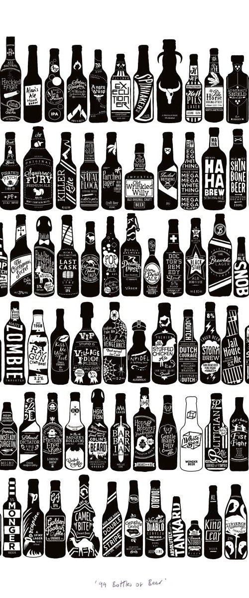 99 Bottles (Extra Large White) by Dex