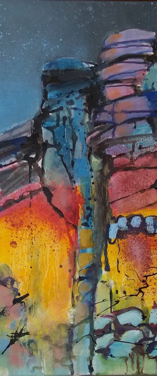 Curbar Edge Rainbow light by Jean  Luce